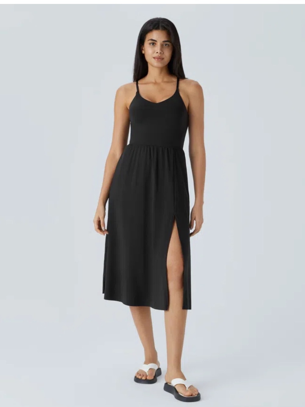 Halara Everyday Midi Chill Dress-La Land Black Medium